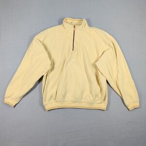 Tommy Bahama Sweatshirt Mens Large Yellow 1/4 Zip Pullover